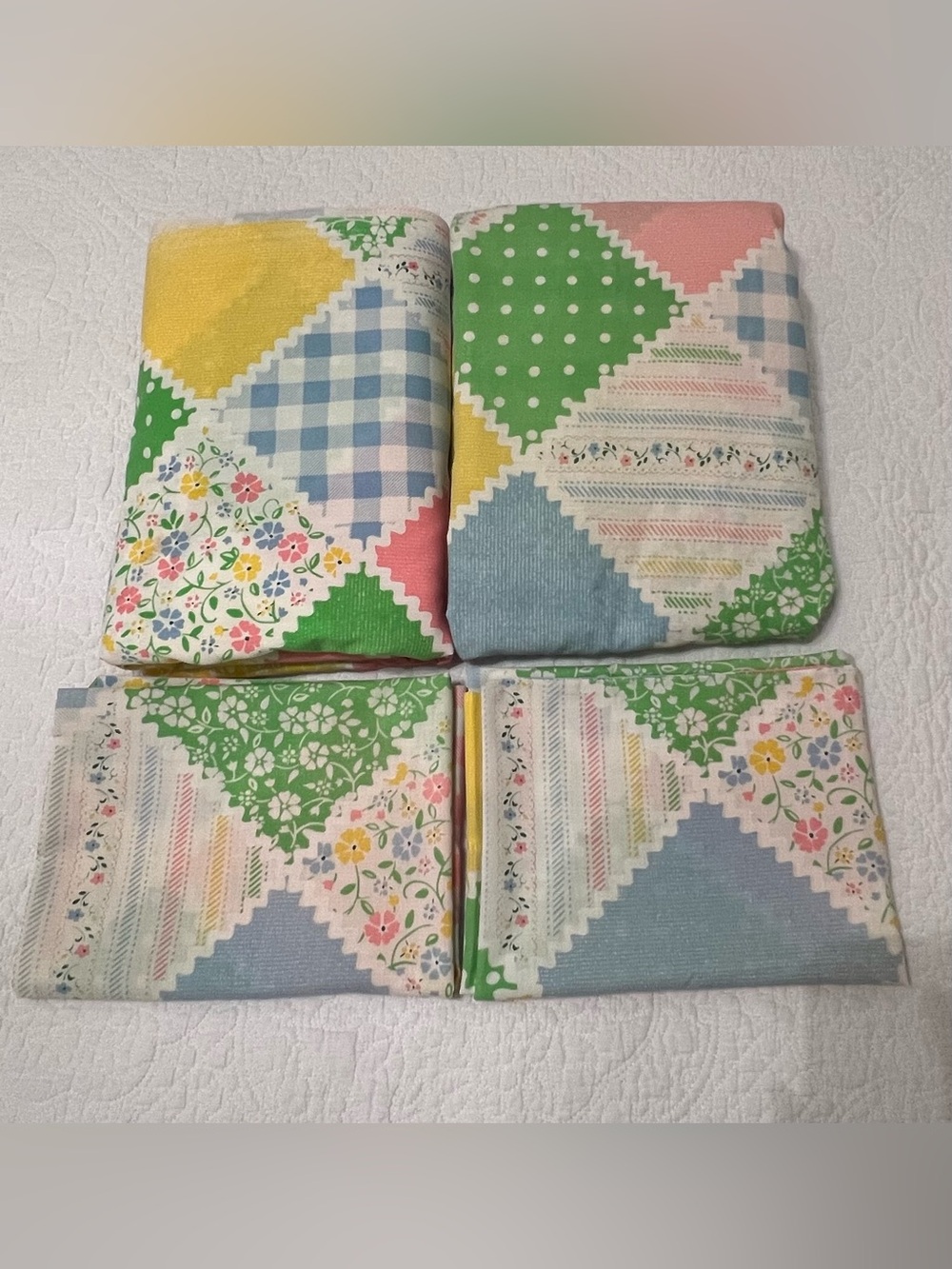 Vintage Country Patch Sears & Roebuck Percale King Sheets 2 Standard Pillowcases